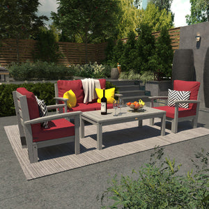 Bespoke Deep Seating Loveseat, Set of Chairs and Conversation Table Chair