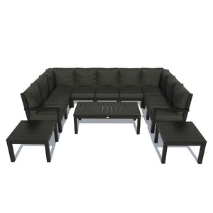 Bespoke Deep Seating Sofa and Ottoman Outdoor Sofa Jet Black / Black