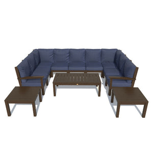 Bespoke Deep Seating Sofa and Ottoman Outdoor Sofa Jet Black / Coastal Teak