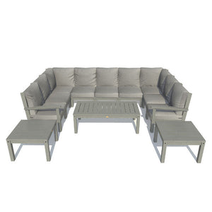 Bespoke Deep Seating Sofa and Ottoman Outdoor Sofa Stone Gray / Black