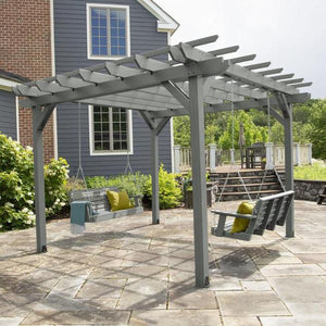Bodhi Pergola (12 x 12) with 2 Weatherly 4ft Swings Swing