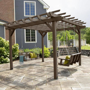 Bodhi Pergola (12 x 12) with 2 Weatherly 4ft Swings Swing