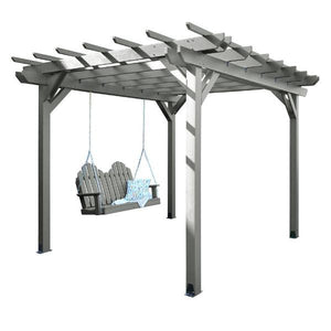 Bodhi Pergola and Classic Westport Swing Set 5ft Westport Swing 10 x10 / Coastal Teak
