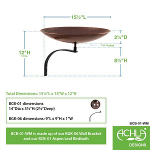 Burnt Copper Birdbath Birdbath