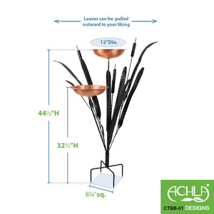 Cattail Birdbath Birdbath