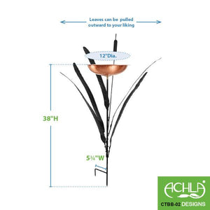 Cattail Birdbath Birdbath