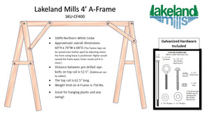 Cedar Log A-Frame Swing Mount Porch Swing Stand