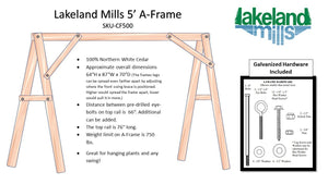 Cedar Log A-Frame Swing Mount Porch Swing Stand