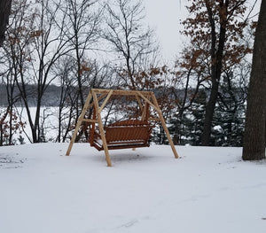 Cedar Log A-Frame Swing Mount Porch Swing Stand