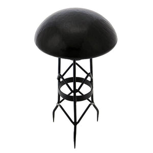 Crackle Glass Toadstool — Black Smoke