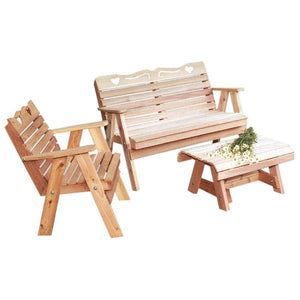 Creekvine Design Cedar Country Hearts Furniture Collection Table Unfinished