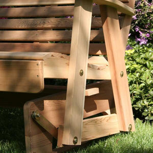 Creekvine Design Cedar Country Hearts Rocking Glider Chair Glider Unfinished