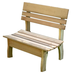 Creekvine Design Red Cedar Chickadee Backed Bench Garden Benches 32 Inch / Unfinished