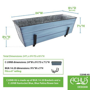 Flower Box with Railing Brackets Railing Brackets