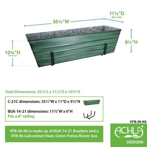 Galvanized Steel Flower Box Planter Flower Box