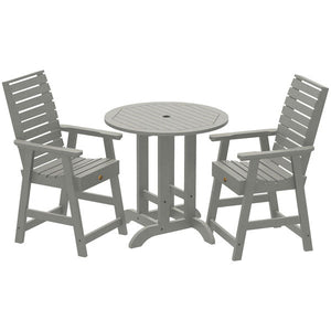 Glennville 3pc Round Counter Dining Set Dining Set Coastal Teak