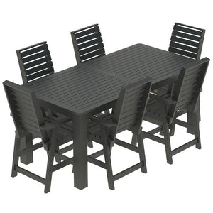 Glennville 7pc 42x84 Counter Dining Set Dining Set Black