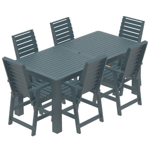 Glennville 7pc 42x84 Counter Dining Set Dining Set Nantucket Blue
