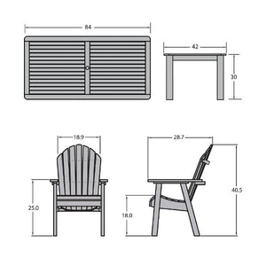 Hamilton Adirondack 7pc Rectangular Outdoor Dining Set Dining Set
