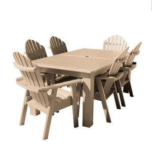 Hamilton Adirondack 7pc Rectangular Outdoor Dining Set Dining Set 84" x 42" / Tuscan Taupe