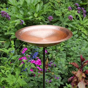 Hammered Solid Copper Birdbath Birdbath