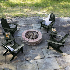 Highwood 4 Classic Westport Adirondack Chairs with 2 Folding Side Tables Furniture Set Weathered Acorn