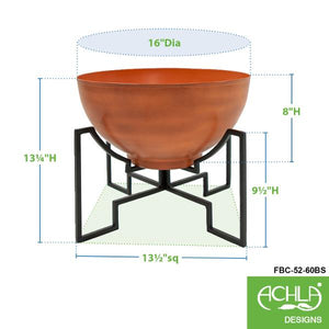 Jane Planters with Steel Patina Bowls Planters with Bowls