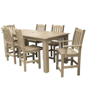 Lehigh 7pc Rectangular Counter Height Outdoor Dining Set Dining Set 84" x 42" / Tuscan Taupe