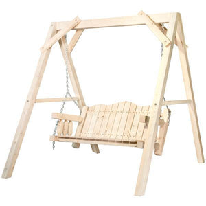 Montana Woodworks Homestead Lawn Swing with "A" Frame Porch Swings Ready to Finish / No