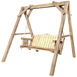 Montana Woodworks Homestead Lawn Swing with "A" Frame Porch Swings Ready to Finish / No