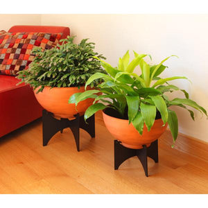 Norma Planters with Steel Patina Bowls