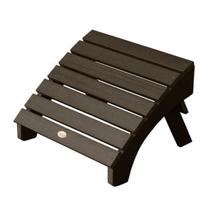 Outdoor Folding Adirondack Ottoman Patio Chair Weathered Acorn