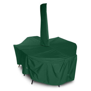 Oval/Rectangle Dining Set Cover w/Umbrella Hole Cover Forest Green / 108" L x 82" W x 28" H