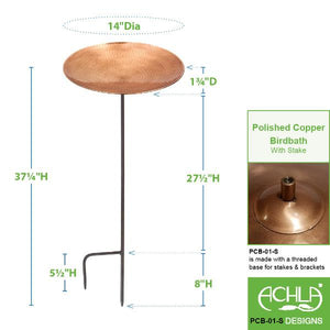 Polished Copper Birdbath Birdbath