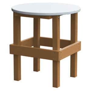 Poly Round Side Table with White Top Side Table Cedar