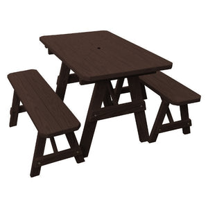 Pressure Treated Pine Traditional Table with 2 Benches Dining Bench Set