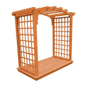 Pressure Treated Yellow Pine Cambridge Arbor & Deck Porch Swing Stand 6ft / Cedar Stain