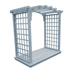 Pressure Treated Yellow Pine Cambridge Arbor & Deck Porch Swing Stand 6ft / Gray Stain