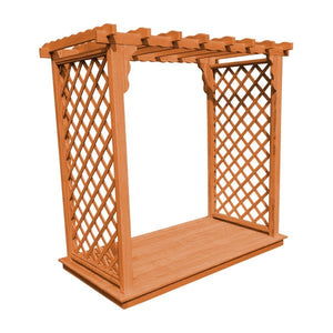 Pressure Treated Yellow Pine Covington Arbor & Deck Porch Swing Stand 6ft / Cedar Stain