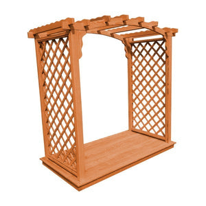 Pressure Treated Yellow Pine Jamesport Arbor & Deck Porch Swing Stand 6ft / Cedar Stain