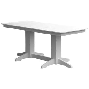 Recycled Plastic Rectangular Dining Table Dining Table 6ft / White / Without Umbrella Hole
