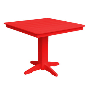 Recycled Plastic Square Counter Table Dining Table 44" / Bright Red