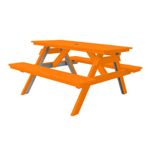 Recycled Plastic Table w/Attached Benches Table