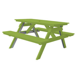 Recycled Plastic Table w/Attached Benches Table