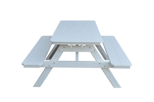 Recycled Plastic Table w/Attached Benches Table