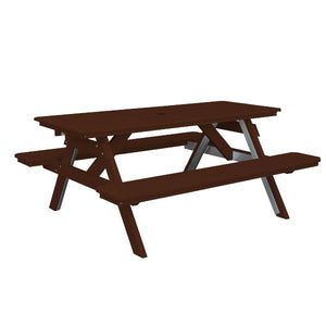 Recycled Plastic Table w/Attached Benches Table