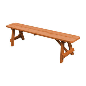 Red Cedar Traditional Backless Bench Garden Bench 6ft / Cedar Stain