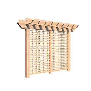 Rough Cut Cedar Monterrey Pergola with Lattice