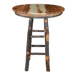 Round Hickory Bar Table Outdoor Table