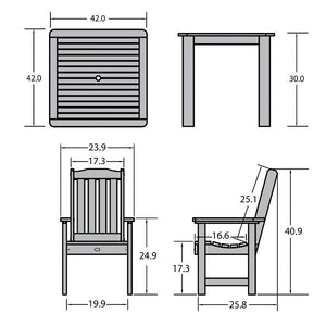 Springville 5pc Square Dining Set Dining Set